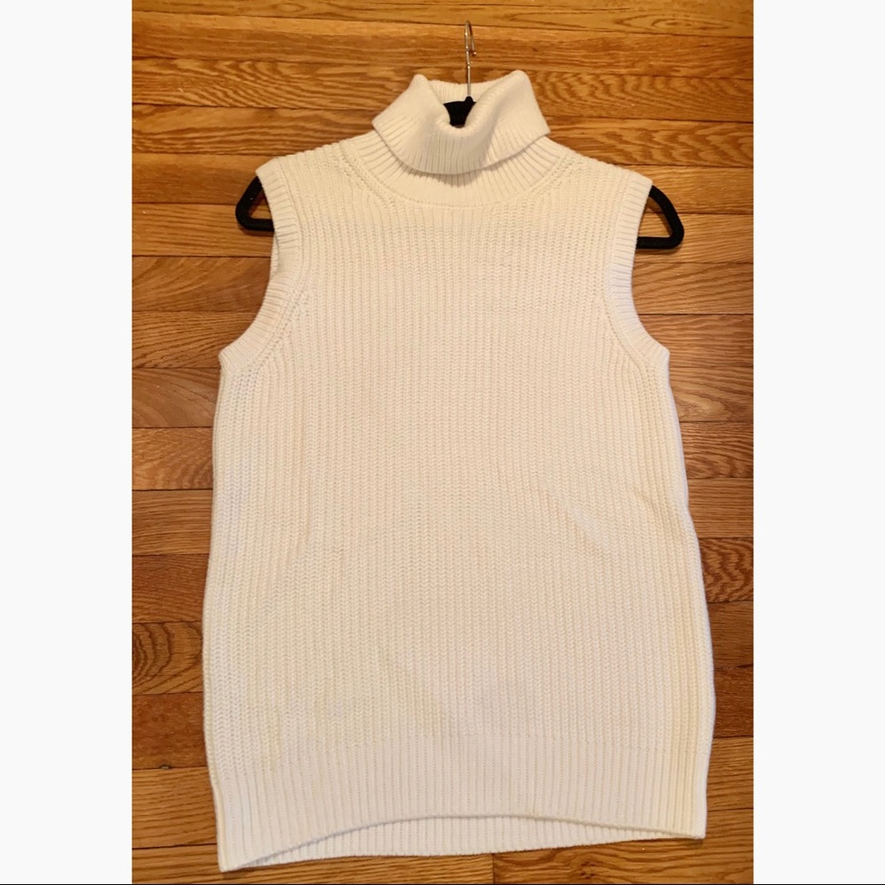 Michael Kors Cream Sleeveless Turtleneck Sweater